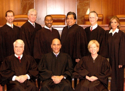 Official Group Photo of Texas Supreme Court - Members as of Nov 2009 including Eva Guzman